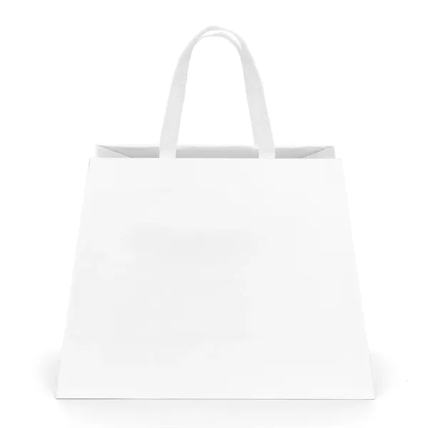 Matte-laminated Eurotote with a unique trapezoid shape. 16" long handles.... from ASI 37940 Bag Makers Inc