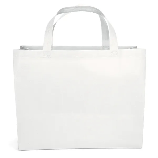 Non woven budget tote with heat-sealed handles.... from ASI 37940 Bag Makers Inc