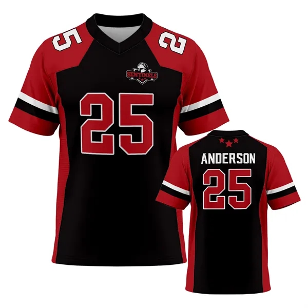 Custom dye-sublimated football fandom jersey... from ASI 93987 Martini-Vispak Inc.