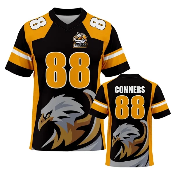Custom dye-sublimated football fandom jersey... from ASI 93987 Martini-Vispak Inc.