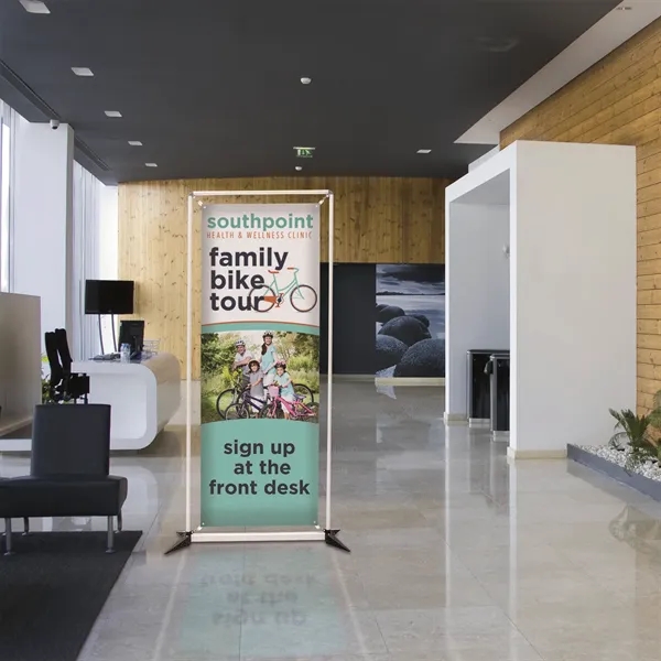 3.5' FrameWorx display with double-sided 13 oz. smooth scrim vinyl banner.... from ASI 87188 Showdown Displays