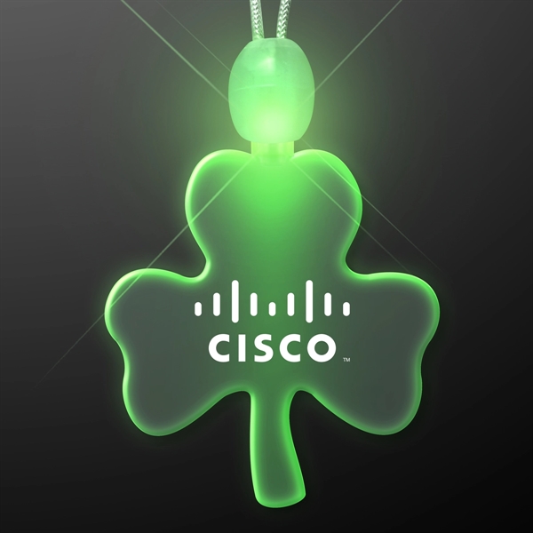 Shamrock shaped necklace with LED lights.... from ASI 34194 ALightPromos / Alight Promotional Products