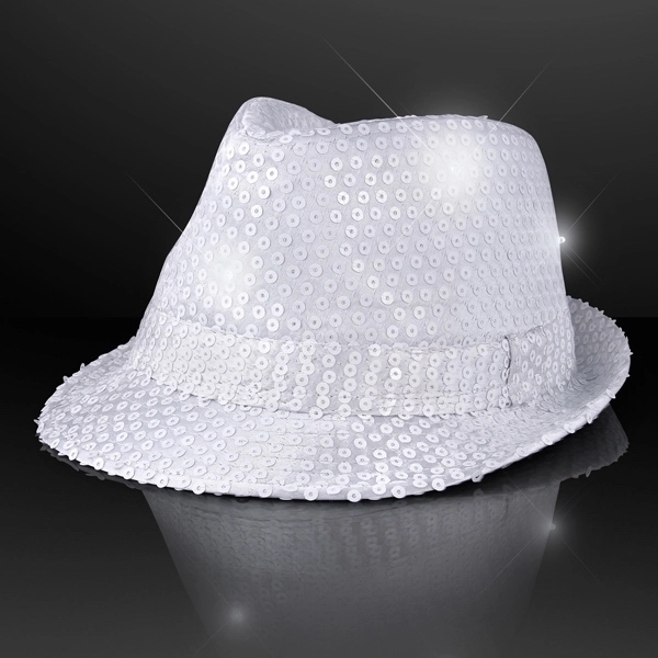 Blank or Imprinted. Custom shiny fedora hats with flashing lights.... from ASI 34194 ALightPromos / Alight Promotional Products