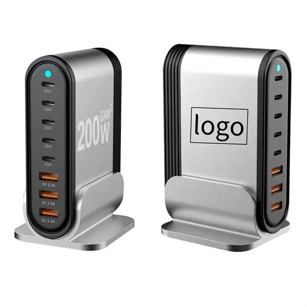 8-Port USB flash charge station - 200 W plus laser engraving... from ASI 37218 Athena Promo (tm)