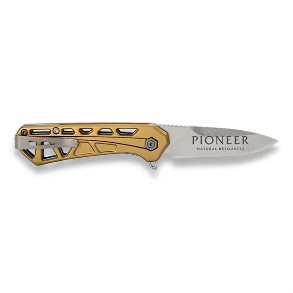 3.43" skeletal design, anodized aluminum handle. 2.43" Stainless-steel blade. Featuring a... from ASI 46170 Compass Industries Inc