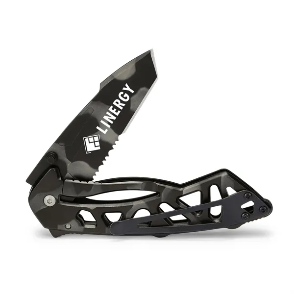 Frame-lock knife with quick and reliable one-hand deployment and stainless steel... from ASI 46170 Compass Industries Inc