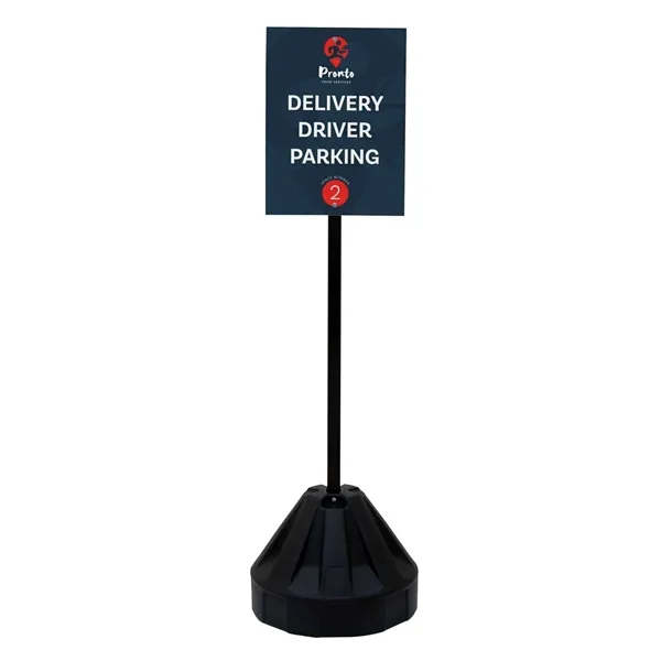 72" portable sign post kit with double-sided graphics, wheeled base and... from ASI 87188 Showdown Displays