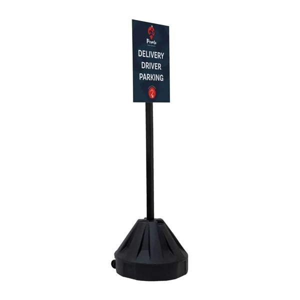 72" portable sign post kit with single-sided graphics, wheeled base and... from ASI 87188 Showdown Displays