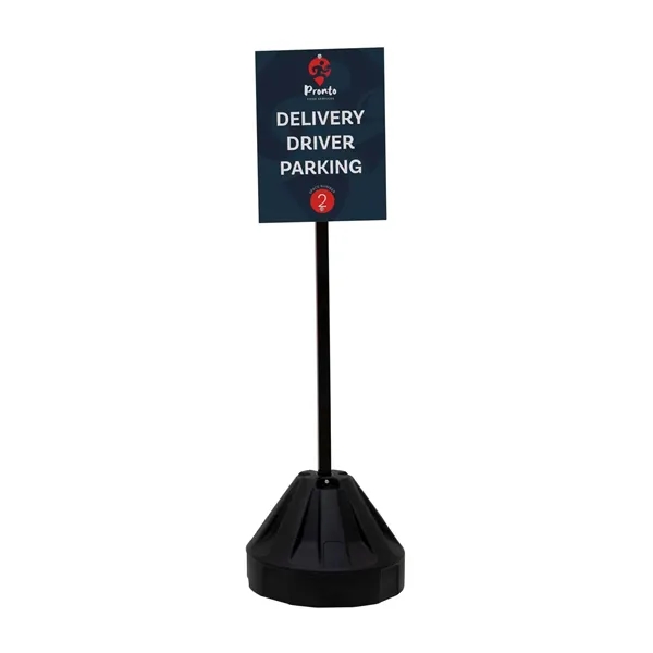 72" portable sign post kit with single-sided graphics, wheeled base and... from ASI 87188 Showdown Displays