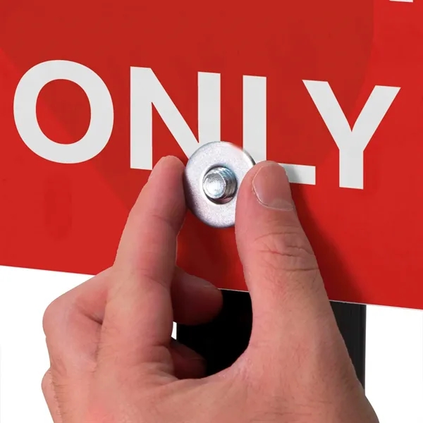 72" portable sign post kit with single-sided graphics, wheeled base and... from ASI 87188 Showdown Displays