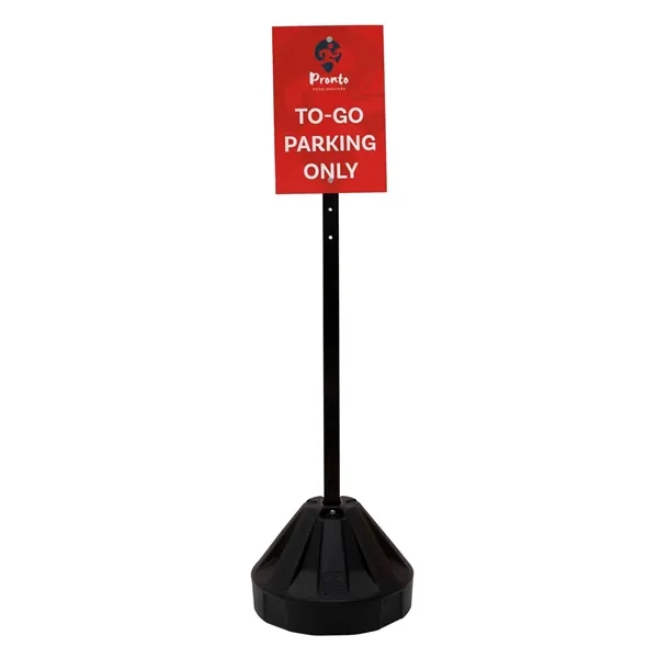 60" portable sign post kit with double-sided graphics, wheeled base and... from ASI 87188 Showdown Displays