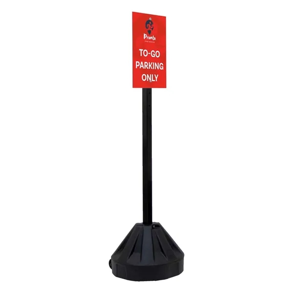 60" portable sign post kit with single-sided graphics, wheeled base and... from ASI 87188 Showdown Displays