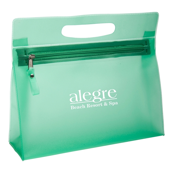 Vanity makeup cosmetic bag made from colorful transparent PVC material.... from ASI 52840 Evans Manufacturing