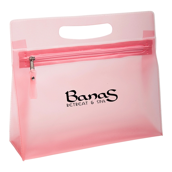 Vanity makeup cosmetic bag made from colorful transparent PVC material.... from ASI 52840 Evans Manufacturing