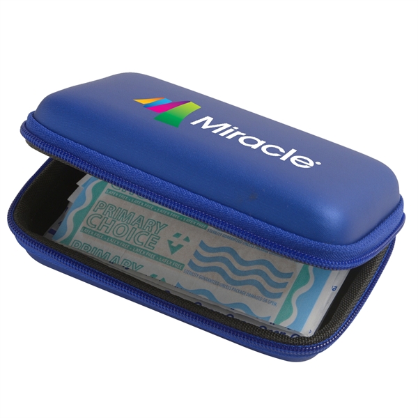 First Aid Kit holds latex-free bandages, adhesive pad, antiseptic towelettes, first... from ASI 52840 Evans Manufacturing