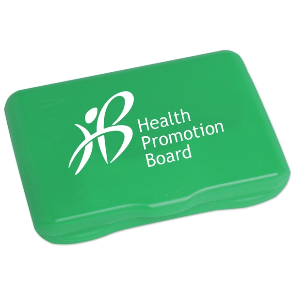 First aid kit with 4 latex free bandages, 3 hand sanitizer... from ASI 52840 Evans Manufacturing