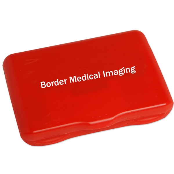 First Aid Kit holds latex-free bandages, adhesive pad, antiseptic towelettes, first... from ASI 52840 Evans Manufacturing