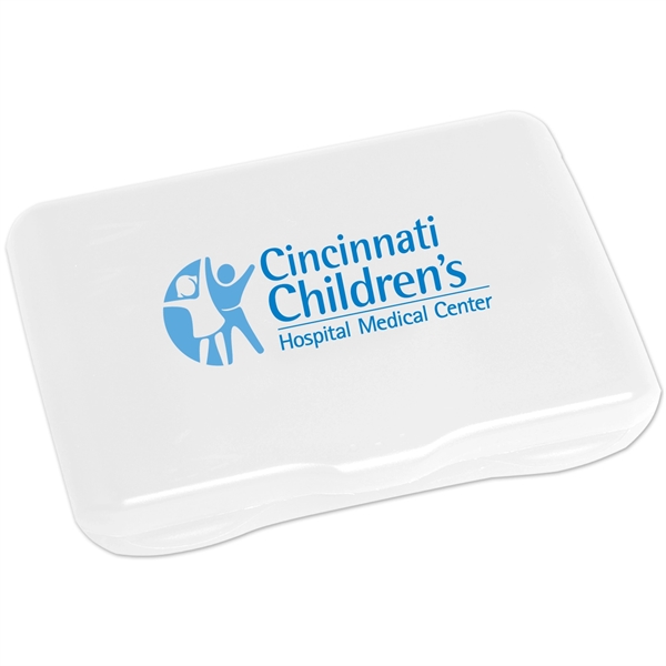 First Aid Kit holds latex-free bandages, adhesive pad, antiseptic towelettes, first... from ASI 52840 Evans Manufacturing