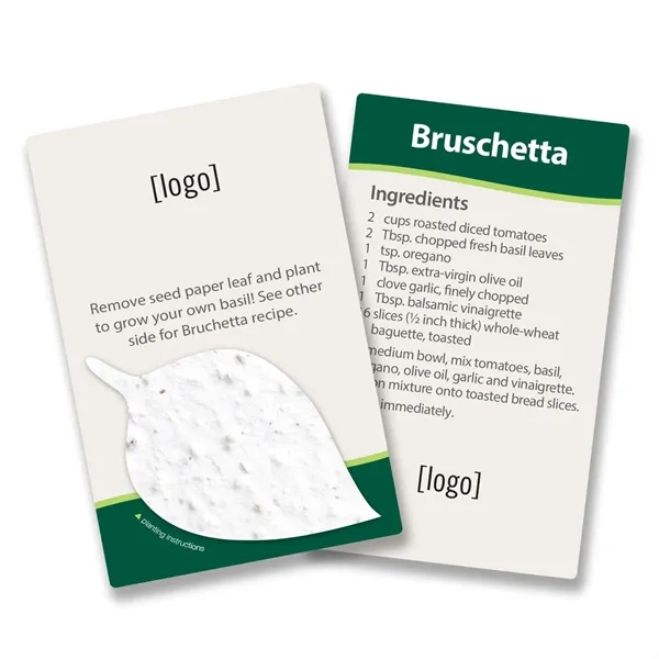 Cardstock postcard with seed paper shape, recipe card.... from ASI 40646 Bloomin Promotions / Bloomin' Promotions™