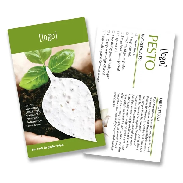 Cardstock postcard with seed paper shape, recipe card.... from ASI 40646 Bloomin Promotions / Bloomin' Promotions™