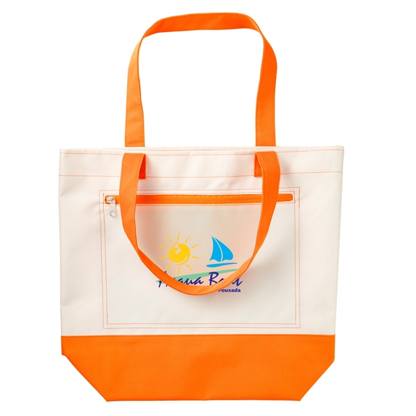 Beach tote made from 600 denier polyester is water resistant and... from ASI 52840 Evans Manufacturing