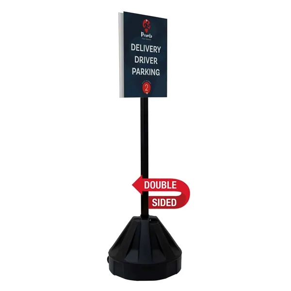 72" portable sign post kit with double-sided graphics, wheeled base and... from ASI 87188 Showdown Displays
