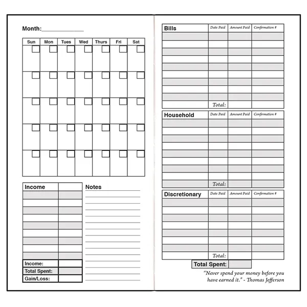 Financial planner for tracking expenses and forming a budget. 16 pages,... from ASI 76575 Payne Publishers Inc