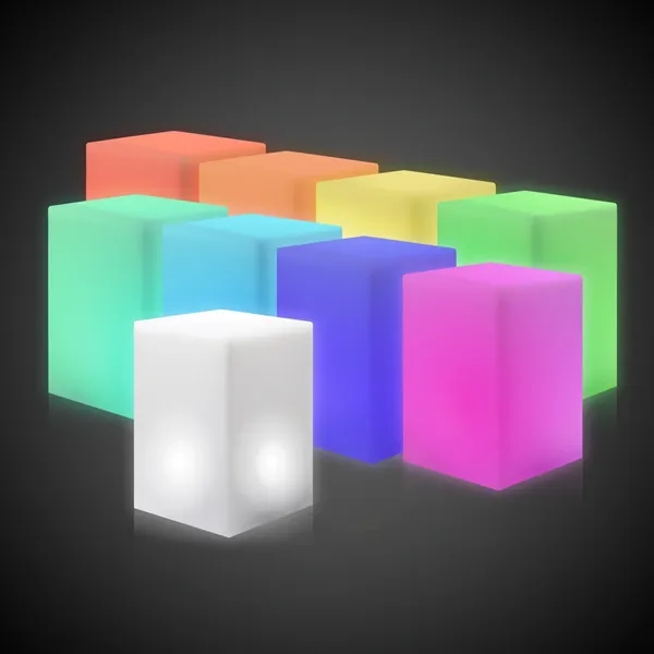 This versatile 4" x 4" x 5 1/2" light-up cube is... from ASI 42016 Brighter Promotions Inc
