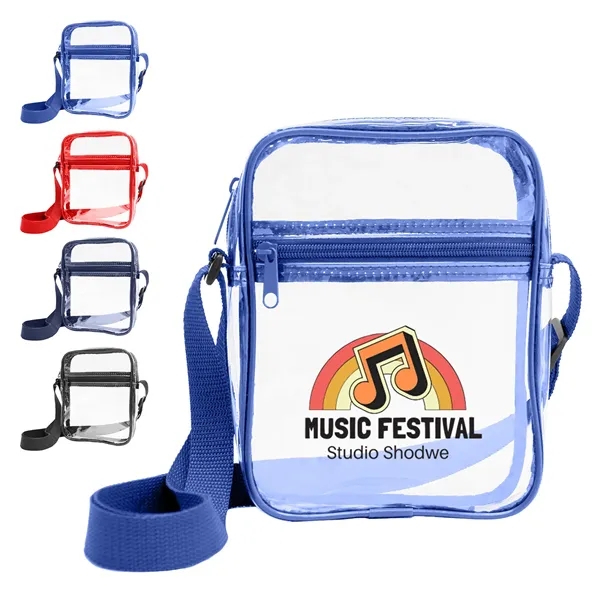 6.5"W x 8"H x 2"G Clear PVC Crossbody Shoulder bag with... from ASI 37980 Bagworld