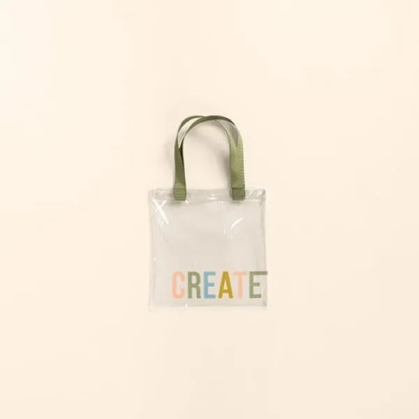 Small, youth-size, flat clear vinyl tote bag with 2 handles.... from ASI 74710 Numo