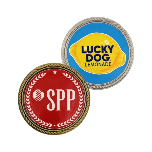 1.75" die cast zinc alloy challenge coin with rope border and... from ASI 52263 EMT / EMT EASY