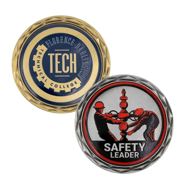 2" die cast alloy metal challenge coin with diamond cut edge... from ASI 52263 EMT / EMT EASY