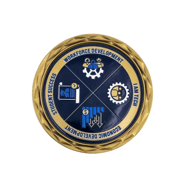 2" die cast alloy metal challenge coin with diamond cut edge... from ASI 52263 EMT / EMT EASY