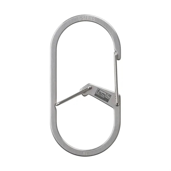 Stainless steel carabiner with gates on both sides and bottle openers... from ASI 46170 Compass Industries Inc