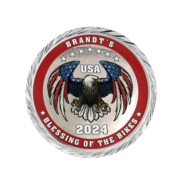 1.75" die cast metal challenge coin with oblique edge and 3D... from ASI 52263 EMT