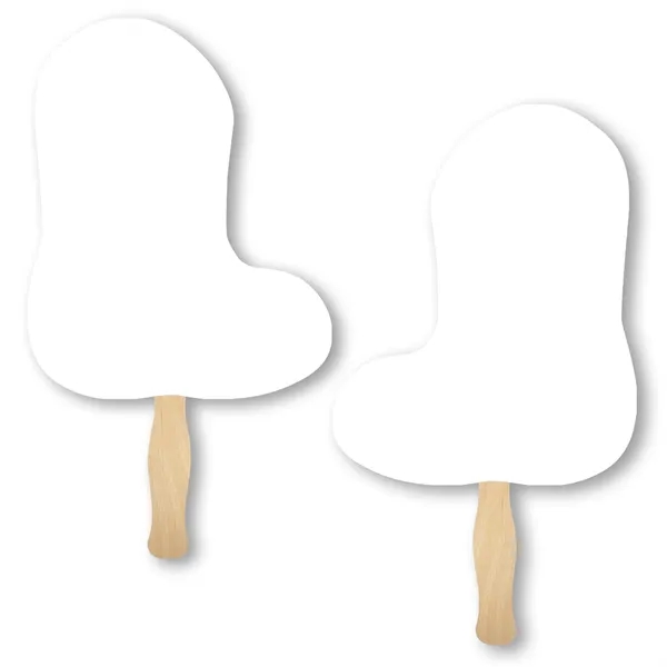 Sandwich style stock shape Boot hand fan with wood handle attached... from ASI 93520 Ventura Inc