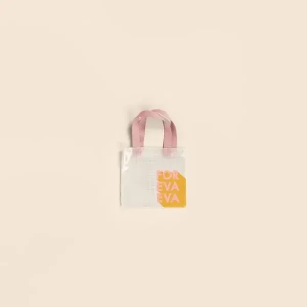 Small, toddler-size, flat clear and grid vinyl tote bag with 2... from ASI 74710 Numo
