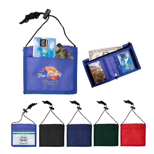 210D Nylon bi-fold neck wallet with front PVC window & back... from ASI 41511 Brainchild USA Inc / BrainChild Gift Club