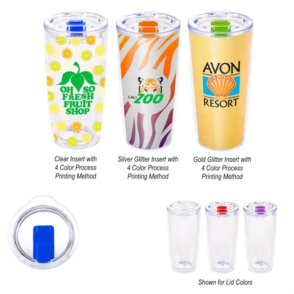 19 ounce double wall acrylic plastic tumbler with rubber gasketed lid... from ASI 61125 Hit Promotional Products / Hit®