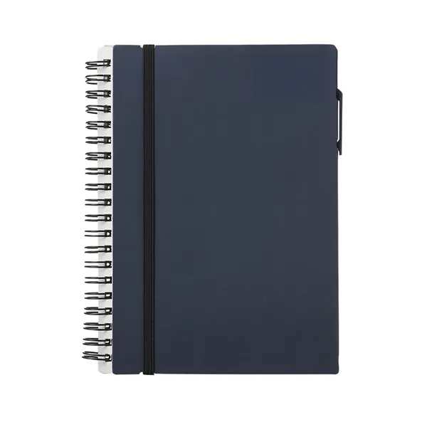 Spiral-bound notebook with 70 lined pages, pen loop, sticky notes and... from ASI 39552 BEL Promo