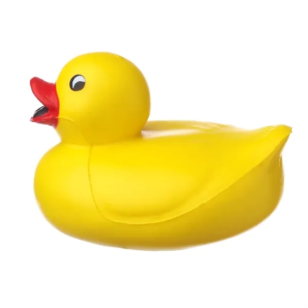 Rubber duck shaped stress reliever made from PU material.... from ASI 39552 BEL Promo