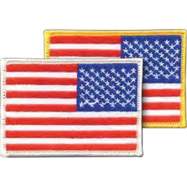 3 1/2" x 2 1/2" embroidered polyester reverse USA flag patch... from ASI 52263 EMT / EMT