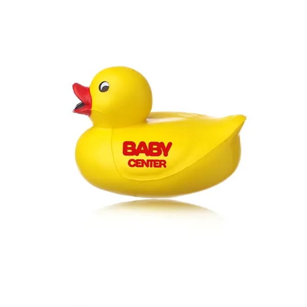 Rubber duck shaped stress reliever made from PU material.... from ASI 39552 BEL Promo