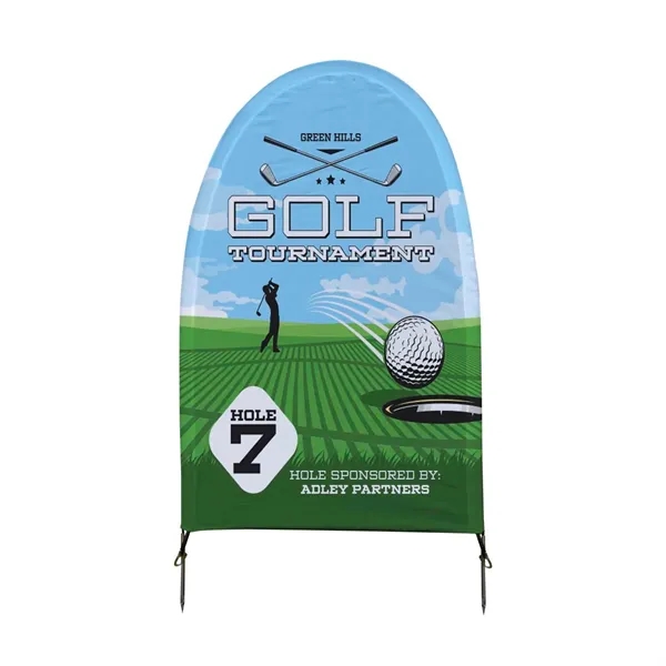 Lawn sign kit with 3' x 5' polyester sign with single... from ASI 87188 Showdown Displays