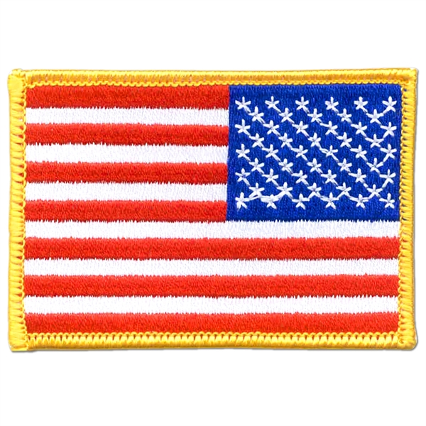 3 1/2" x 2 1/2" embroidered polyester reverse USA flag patch... from ASI 52263 EMT / EMT