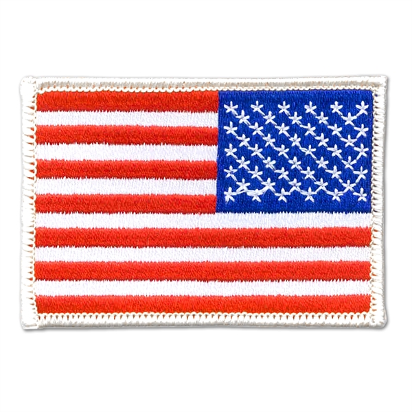 3 1/2" x 2 1/2" embroidered polyester reverse USA flag patch... from ASI 52263 EMT / EMT