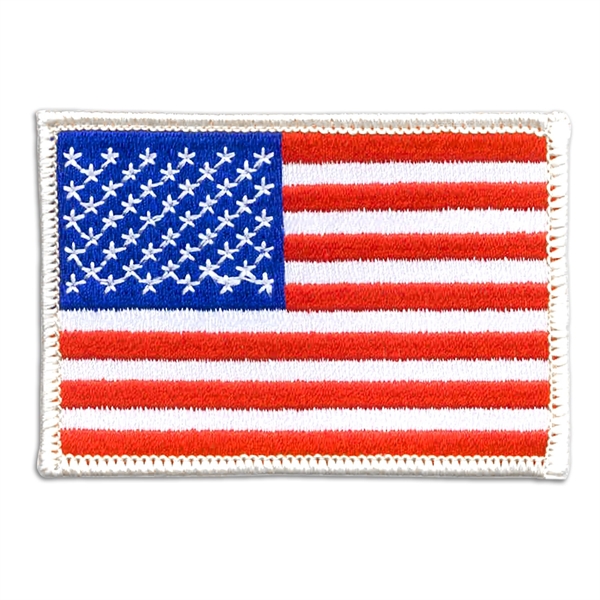 3 1/2" x 2 1/2" embroidered USA flag patch with merrowed... from ASI 52263 EMT / EMT