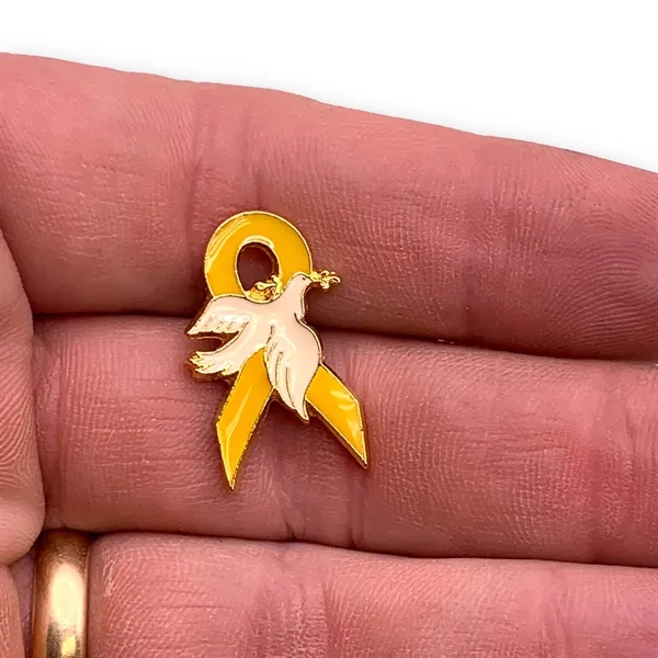 Dove on yellow ribbon lapel pin. Blank.... from ASI 96235 Wehr Industries Inc