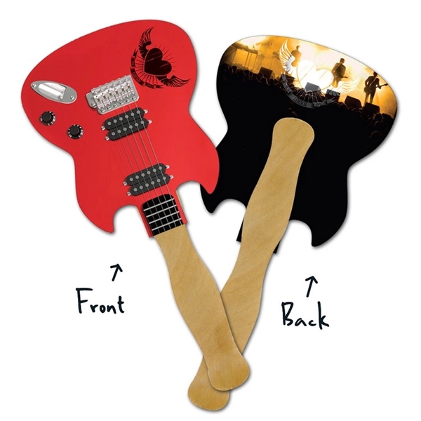 Mini Hand Fan - 5.25x5.5 Guitar Shaped Laminated - 14 pt.... from ASI 91760 Tradenet Publishing / TradeNet Line