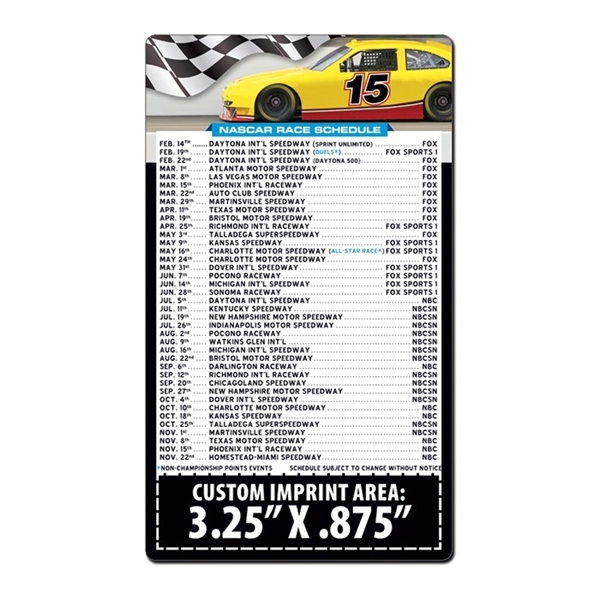 Magnet Sport Schedules - 3.5x6 NASCAR Round Corners - 25 mil... from ASI 91760 Tradenet Publishing / TradeNet Line
